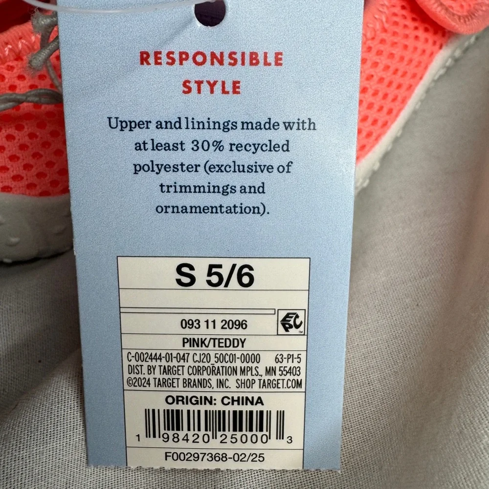 Cat & Jack Coral Mesh Slip-On Water Shoes – Toddler Size 5/6